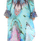 Sakkas Rema Women's Boho Shift Tunic High Low  V-neck Long Sleeve Dress with Print