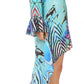 Sakkas Rema Women's Boho Shift Tunic High Low  V-neck Long Sleeve Dress with Print