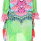 Sakkas Rema Women's Boho Shift Tunic High Low  V-neck Long Sleeve Dress with Print
