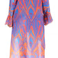 Sakkas Rema Women's Boho Shift Tunic High Low  V-neck Long Sleeve Dress with Print