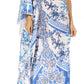 Sakkas Dora Women's One Shoulder Short Sleeve Casual Elegant Maxi Dress with Print