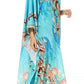 Sakkas Dora Women's One Shoulder Short Sleeve Casual Elegant Maxi Dress with Print