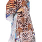 Sakkas Dora Women's One Shoulder Short Sleeve Casual Elegant Maxi Dress with Print