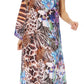 Sakkas Dora Women's One Shoulder Short Sleeve Casual Elegant Maxi Dress with Print