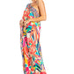 Sakkas Dora Women's One Shoulder Short Sleeve Casual Elegant Maxi Dress with Print