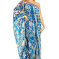 Sakkas Dora Women's One Shoulder Short Sleeve Casual Elegant Maxi Dress with Print