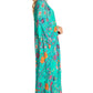 Sakkas Dora Women's One Shoulder Short Sleeve Casual Elegant Maxi Dress with Print