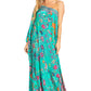 Sakkas Dora Women's One Shoulder Short Sleeve Casual Elegant Maxi Dress with Print