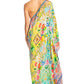 Sakkas Dora Women's One Shoulder Short Sleeve Casual Elegant Maxi Dress with Print