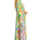 Sakkas Dora Women's One Shoulder Short Sleeve Casual Elegant Maxi Dress with Print