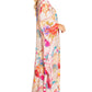 Sakkas Dora Women's One Shoulder Short Sleeve Casual Elegant Maxi Dress with Print