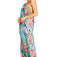 Sakkas Dora Women's One Shoulder Short Sleeve Casual Elegant Maxi Dress with Print