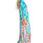 Sakkas Dora Women's One Shoulder Short Sleeve Casual Elegant Maxi Dress with Print
