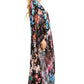 Sakkas Dora Women's One Shoulder Short Sleeve Casual Elegant Maxi Dress with Print