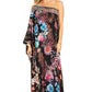 Sakkas Dora Women's One Shoulder Short Sleeve Casual Elegant Maxi Dress with Print