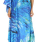 Sakkas Dora Women's One Shoulder Short Sleeve Casual Elegant Maxi Dress with Print