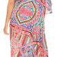 Sakkas Dora Women's One Shoulder Short Sleeve Casual Elegant Maxi Dress with Print