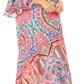Sakkas Dora Women's One Shoulder Short Sleeve Casual Elegant Maxi Dress with Print