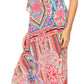 Sakkas Dora Women's One Shoulder Short Sleeve Casual Elegant Maxi Dress with Print