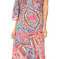 Sakkas Dora Women's One Shoulder Short Sleeve Casual Elegant Maxi Dress with Print