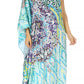 Sakkas Dora Women's One Shoulder Short Sleeve Casual Elegant Maxi Dress with Print