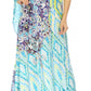 Sakkas Dora Women's One Shoulder Short Sleeve Casual Elegant Maxi Dress with Print