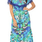 Sakkas Tara Women's Long Maxi Boho Off Shoulder Summer Casual Dress Floral Print