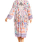 Sakkas Womens 3/4 Puff Sleeves Split Neck Summer Short Flowy Swing Dress/Cover-up