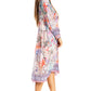 Sakkas Womens 3/4 Puff Sleeves Split Neck Summer Short Flowy Swing Dress/Cover-up