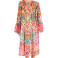 Sakkas Womens Ruffled Sleeves Scoop Neck Summer Short Tiered Dress/Loungewear