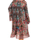 Sakkas Womens Ruffled Sleeves Scoop Neck Summer Short Tiered Dress/Loungewear