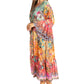 Sakkas Womens 3/4 Ruffled Sleeves Henley Neck Summer Short Flowy Dress/Beachwear