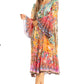Sakkas Womens 3/4 Ruffled Sleeves Henley Neck Summer Short Flowy Dress/Beachwear