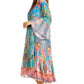 Sakkas Womens 3/4 Ruffled Sleeves Henley Neck Summer Short Flowy Dress/Beachwear