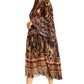 Sakkas Womens 3/4 Ruffled Sleeves Henley Neck Summer Short Flowy Dress/Beachwear
