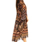 Sakkas Womens 3/4 Ruffled Sleeves Henley Neck Summer Short Flowy Dress/Beachwear