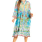 Sakkas Womens 3/4 Sleeves Button Down Spring/Summer Short Shirt Dress/Cover-up