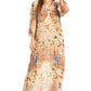 Sakkas Womens Henley Neck Elbow Sleeves Long A-Line Summer dress with pockets