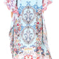 Sakkas Yeni Women's Short Sleeve V-neck Summer Floral Long Caftan Dress Cover-up