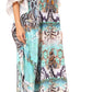 Sakkas Yeni Women's Short Sleeve V-neck Summer Floral Long Caftan Dress Cover-up