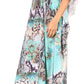 Sakkas Yeni Women's Short Sleeve V-neck Summer Floral Long Caftan Dress Cover-up