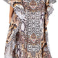 Sakkas Yeni Women's Short Sleeve V-neck Summer Floral Long Caftan Dress Cover-up