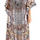Sakkas Yeni Women's Short Sleeve V-neck Summer Floral Long Caftan Dress Cover-up
