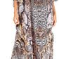 Sakkas Yeni Women's Short Sleeve V-neck Summer Floral Long Caftan Dress Cover-up