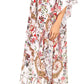 Sakkas Yeni Women's Short Sleeve V-neck Summer Floral Long Caftan Dress Cover-up