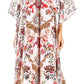 Sakkas Yeni Women's Short Sleeve V-neck Summer Floral Long Caftan Dress Cover-up