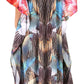 Sakkas Yeni Women's Short Sleeve V-neck Summer Floral Long Caftan Dress Cover-up
