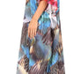 Sakkas Yeni Women's Short Sleeve V-neck Summer Floral Long Caftan Dress Cover-up