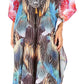 Sakkas Yeni Women's Short Sleeve V-neck Summer Floral Long Caftan Dress Cover-up