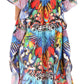 Sakkas Yeni Women's Short Sleeve V-neck Summer Floral Long Caftan Dress Cover-up
